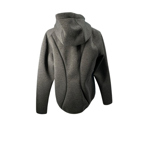 Athleta Hoodie Jacket Womens Medium Charcoal Gray Full Zip Thumbholes Pockets - Picture 5 of 7